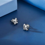 Cute  Owl Animal Colections Stud Earrings for Women Daughter 925 Sterling Silver CZ Hypoallergenic Stud Earrings for Sensitive Ears