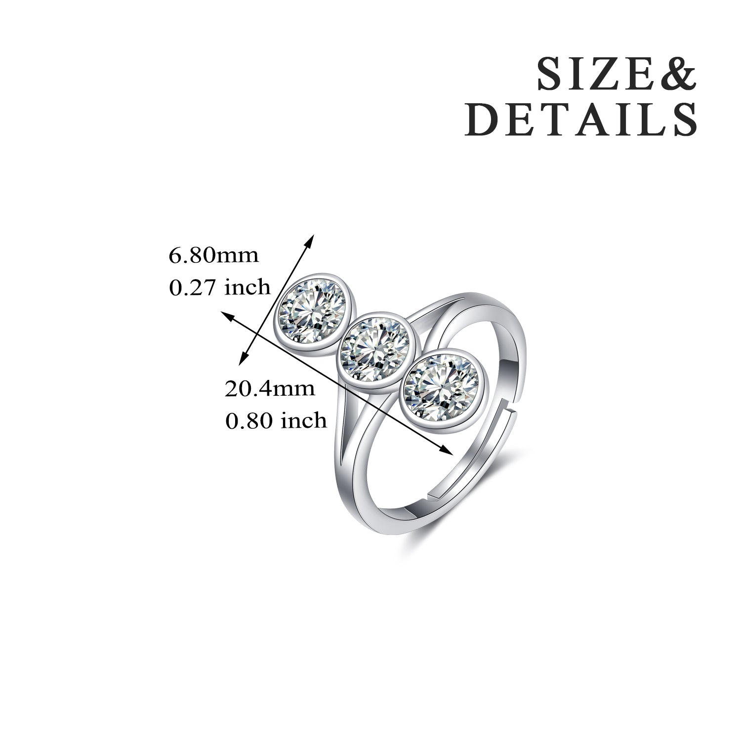 925 Sterling Silver Jewelry Engagement Wedding Ring