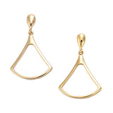 Yellow Gold  plated  Geometric Sector Dangle Earrings Fashion Jewelry