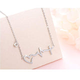 S925 Sterling Silver Faith Hope Love Cross Lifeline Heart Pendant Necklace Christian Jewelry Gifts for Women