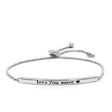 925 Sterling Silver Bracelet for Women Engraved Love You More Inspirational Jewelry Gift for Teen Girls
