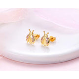 S925 Sterling Silver Animal Ladybug stud earrings