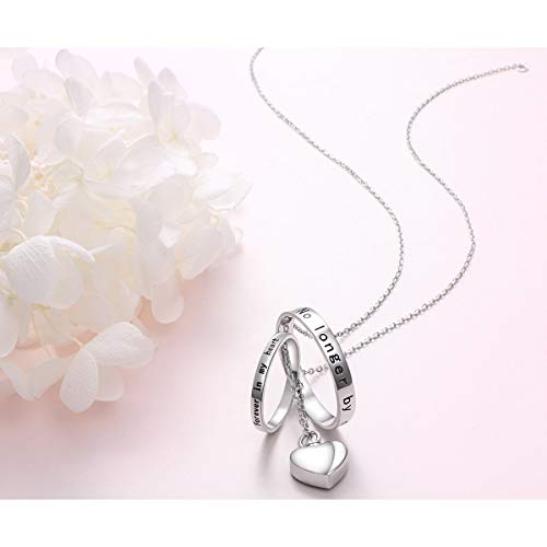 Cremation Jewelry 925 Sterling Silver Always in My Heart Urn Necklace Ashes Keepsake Pendant Necklace