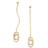 Yellow Gold plated  Infinity Oval Circle Knot Cubic Zirconia  Dangle Earrings Fashion Jewelry
