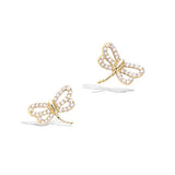 925 Sterling Silver Gold plated Cute Small Dragonfly Stud Earrings Cubic Zirconia CZ Trendy Jewelry Gifts For Women