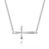  Silver Cross Choker  Pendant Necklace