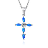 Blue Created Opal Danity October Birthstone Fine Jewelry