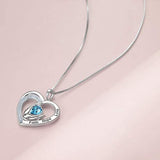 Sterling Silver CZ Love Heart Necklaces Faith Hope  Necklaces for Women