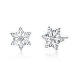  Silver Snowflake Stud Earrings 