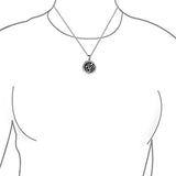 Aum Om Ohm Sanskrit Symbol Yoga Medallion Pendant For Women For Men Necklace Circle Disc Oxidized 925 Silver