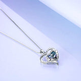 Sterling Silver I Love You Forever Heart Pendant Necklace from Swarovski Crystals for Women, Birthday gifts
