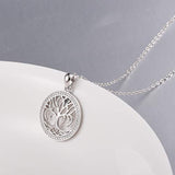 S925 Sterling Silver Tree of Life Love Heart Pendant Necklace for Girls Women