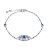 925 Sterling Silver Evil Eye Jewelry Blue White CZ Eye Bracelet Choker Gifts