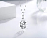 925 Sterling Silver Love You Mom Heart Infinity Pendant Necklace for Women Nana