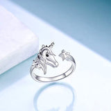 Unicorn Gifts 925 Sterling Silver Star Unicorn Ring for Women Girls, Unicorn Jewelry Birthday Gifts