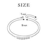Sterling Silver Freshwater Cultured Pearl Anklet Dainty Boho Beach Cute Foot  Adjustable Bead Heart Anklet for Women Girlfriend