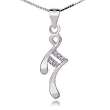 Graceful Music Note Necklace Temperament Maiden Custom White Gold Necklace 925 Sterling Silver