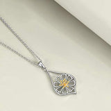 S925 Sterling Silver Daisy Pendant Necklace Jewelry for Women Teens Birthday Gift