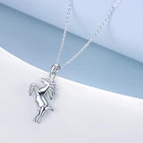 Sterling Silver Horse Pendant Necklace Animal jewelry for Women