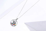 Lotus Pendant Necklace for Women Girls,925 Sterling Silver Lotus Pendant Necklace Cubic Zirconia Colorful Pendant Jewelry Gift for Mom/Wife/Daughter/Grandma/Girlfriend