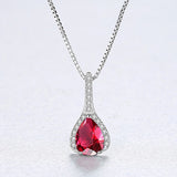 Water Drop Love Birthstone Pendant Sterling Silver Necklace Foreign Explosion necklace