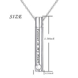 Easter Gifts Women Forever in My Heart Bar Urn Necklaces for Ashes Cremation Jewelry 925 Sterling Silver Memorial Keepsake Cylinder Pendant, Adjustable Silver Chain 18+2 Inches