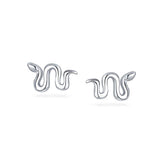 Minimalist Tiny Garden Reptile Serpent Snake Stud Earrings For Women For Teen 925 Sterling Silver