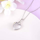 Memorial Gift Love Heart Cremation Jewelry 925 Sterling Silver Keepsake Ash Forever in My Heart Urn Pendant Necklace for Ashes