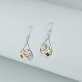 S925 Sterling Silver Dangle Drop Bee Earrings Jewelry Gifts for Women Girls Birthday