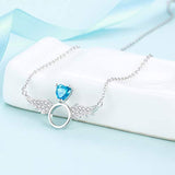925 Sterling Silver Angel Wings Heart Pendant Necklace for Women