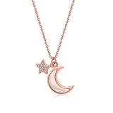 Silver  Star Moon Necklace 