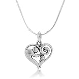 Mom and Child Heart Mother's Day Pendant Necklace
