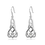 Silver Wire Hook Irish Celtic Heart Claddagh Earrings High Quality Earrings