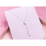 S925 Sterling Silver Jewelry Crescent Moon And Star Pendant Necklace