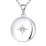 925 Sterling Silver Polar Star Locket Pendant Necklace