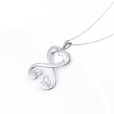 925 Sterling Silver Double Bees Infinity Pendant Necklace for Women Teen Girls Birthday Gifts Jewelry