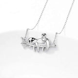 Mama Sloth Bear Necklace Sterling silver Animal Pendant Ornament Jewelry Necklaces Gifts for Women