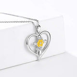 Sunflower Necklace  Gold Plated 925 Sterling Silver CZ Cross Pendant Necklace You are My Sunshine