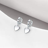 S925 Sterling Silver  Heart Hoop Earrings for Women