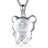 S925 Sterling Silver Mom Urn Necklaces for Ashes Cute Panda Memory Keepsake Memorial  Cremation Pendant Necklace