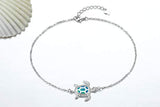 Blue Opal Sea Turtle Bracelet/Anklet Sterling Silver Bracelets Jewelry for Women Gifts