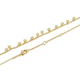 Yellow Gold Plated Bead Ball Dainty Bracelet For Women Girls Adjustable