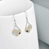 S925 Sterling Silver Dangle Drop Bee Earrings Jewelry Gifts for Women Girls Birthday