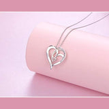 S925 Sterling Silver Necklace for Women Girls Jewelry Engraved Always in My Heart Pendant Necklaces Girlfriend, Mother Birthday