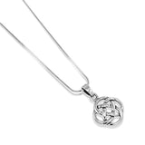 Women’s 925 Sterling Silver Celtic Knot Round Pendant Necklace with Silver