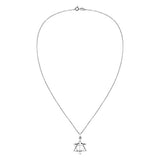 Uniquely Beautiful Star of David & Cross 925 Sterling Silver Pendant Necklace