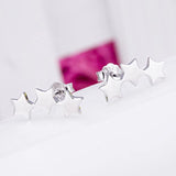 925 Sterling Silver Rhodium Plated Star Climber Stud Earrings Crawler Cuff Earrings Ear Piercing Earrings for Women Birthday Gift