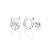 Sterling Silver Horseshoe Stud Earrings Animal Stud Earrings for Women Girlfriend Daughter Gift