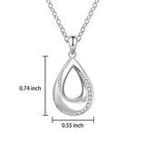 Sterling Silver CZ Teardrop Cremation Jewelry Eternity Urn Necklaces Exquisite Keepsake Memorial Pendant for Loved Ones Ashes