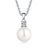  Silver Freshwater Cultured Pearl Pendant Necklace